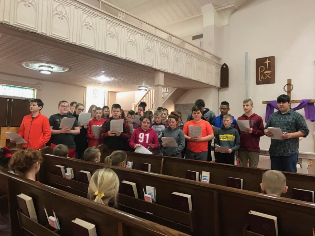 Ash Wednesday School Choir Singing