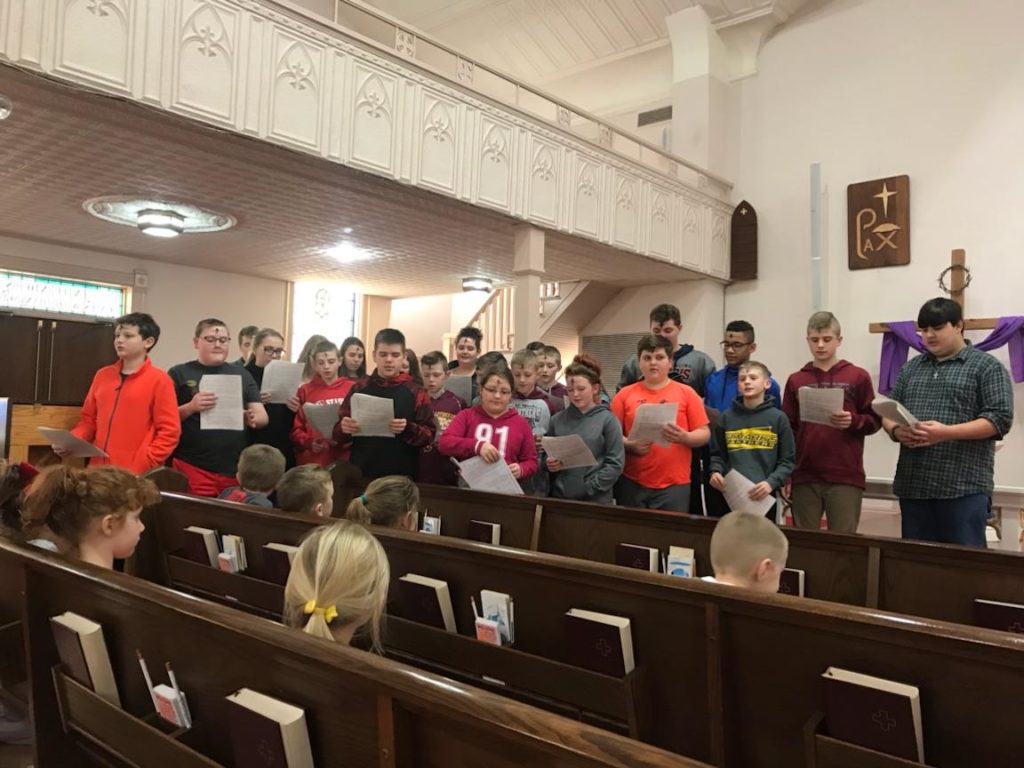 Ash Wednesday School Choir Singing